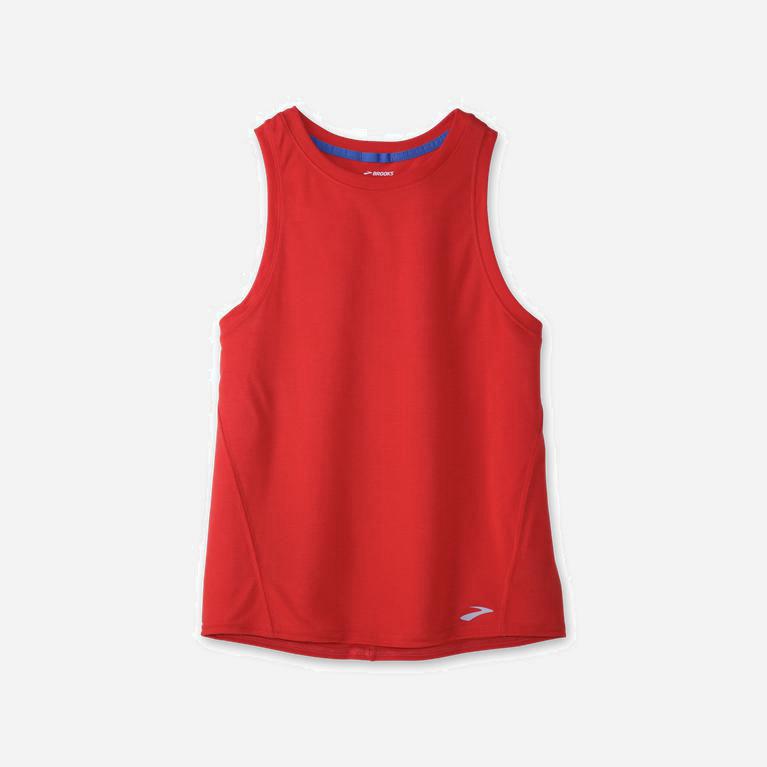Brooks Distance Israel - Women's Running Tank Top - Jamberry/Red (35469-KLMT)